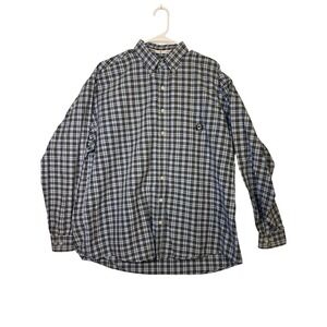 CINCH MEN Plaid Long Sleeve Button Down Shirt‎ Mens XL Blue Black Yellow